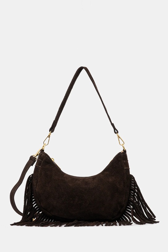 Answear.LAB torebka zamszowa nie mieści A4 brązowy C00043