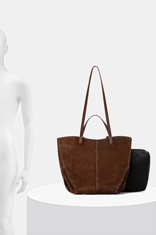 Answear.LAB torebka shopper damska skórzana WA25-TOD234 brązowy