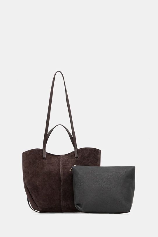 Answear.LAB torebka zamszowa skóra licowa brązowy C00003-G