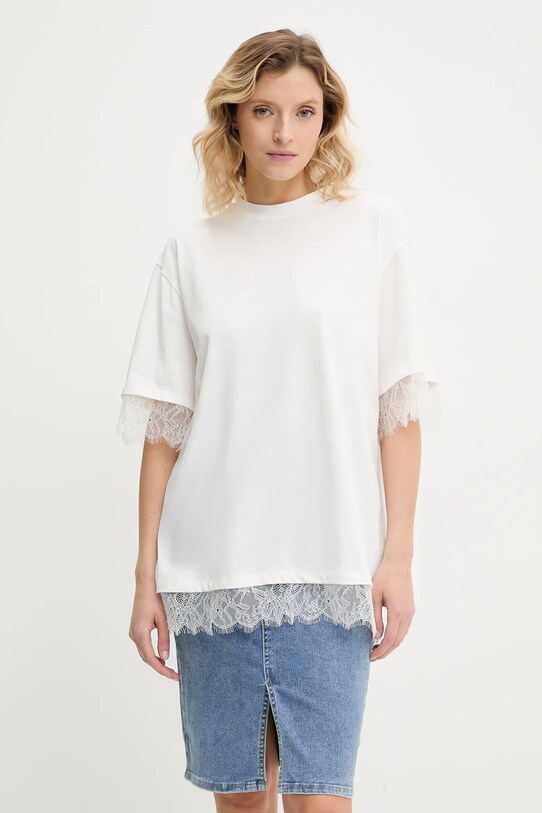 Answear.LAB t-shirt bawełniany bawełna biały WA25.TSD001