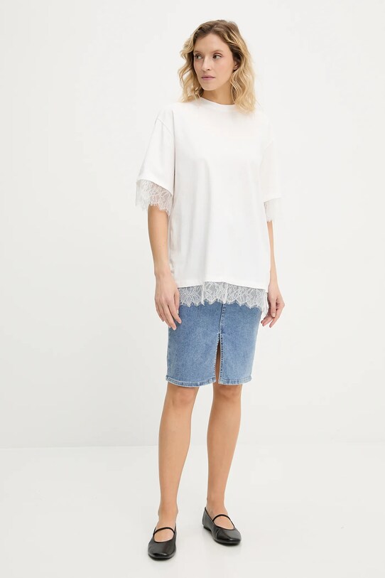 Answear.LAB t-shirt bawełniany WA25.TSD001 biały WA25