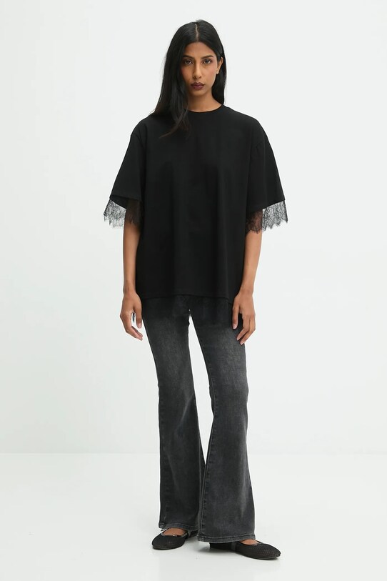 Answear.LAB t-shirt bawełniany WA25.TSD001 czarny WA25