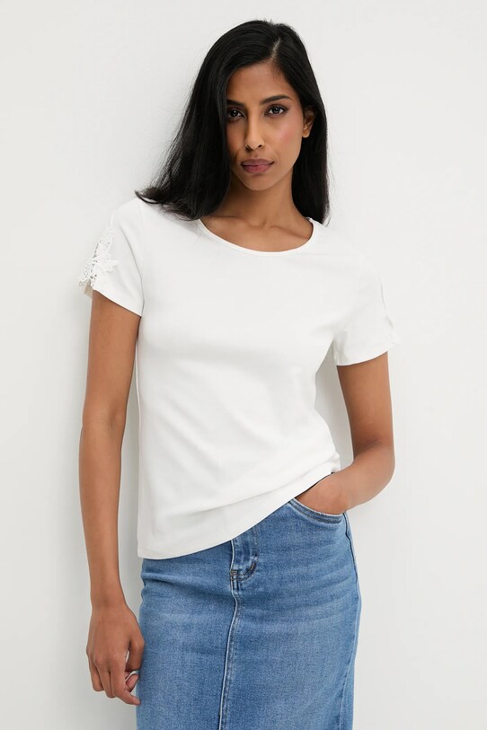 Answear.LAB t-shirt aplikacja biały WA25.TSD002