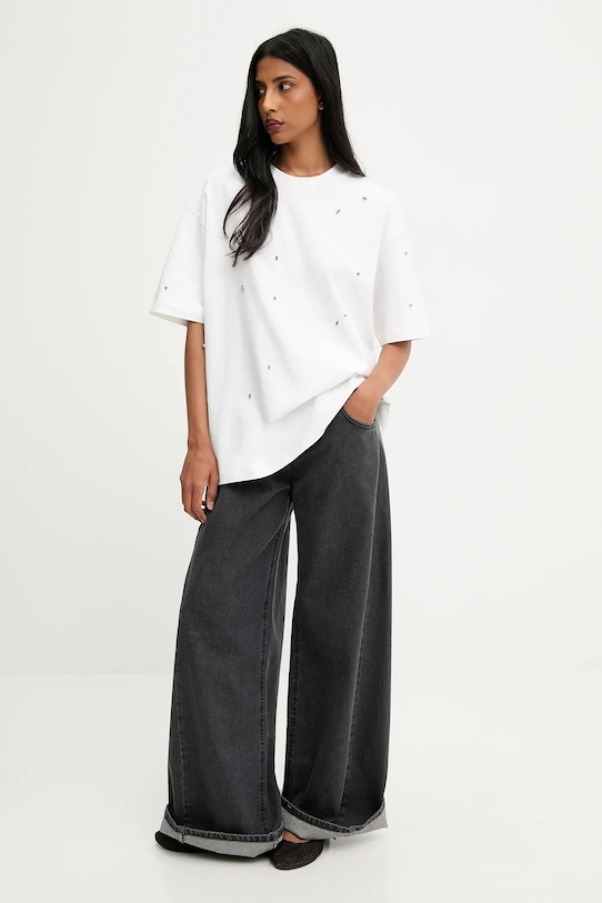 Answear.LAB t-shirt bawełniany LC250006.hak biały WA25