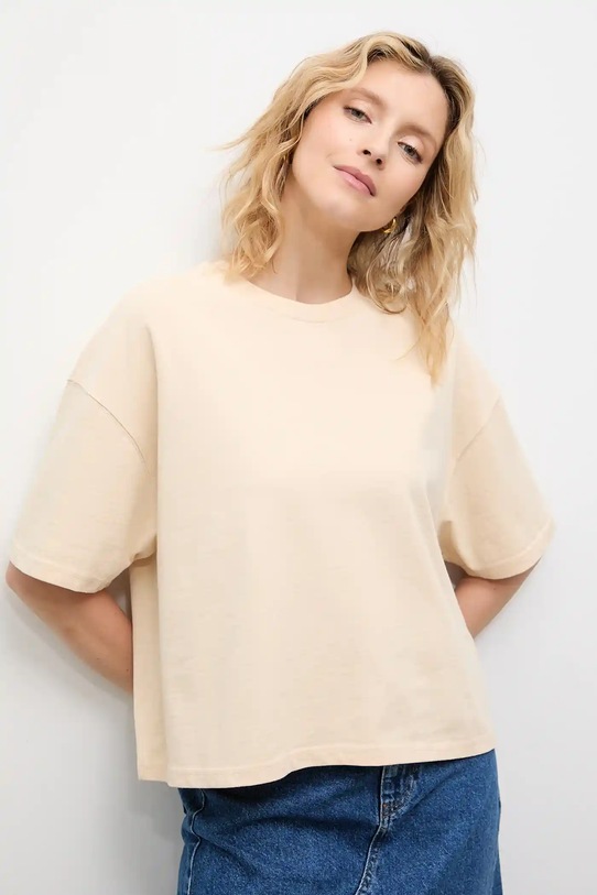 Бавовняна футболка Answear.LAB бавовна бежевий 31017.tos