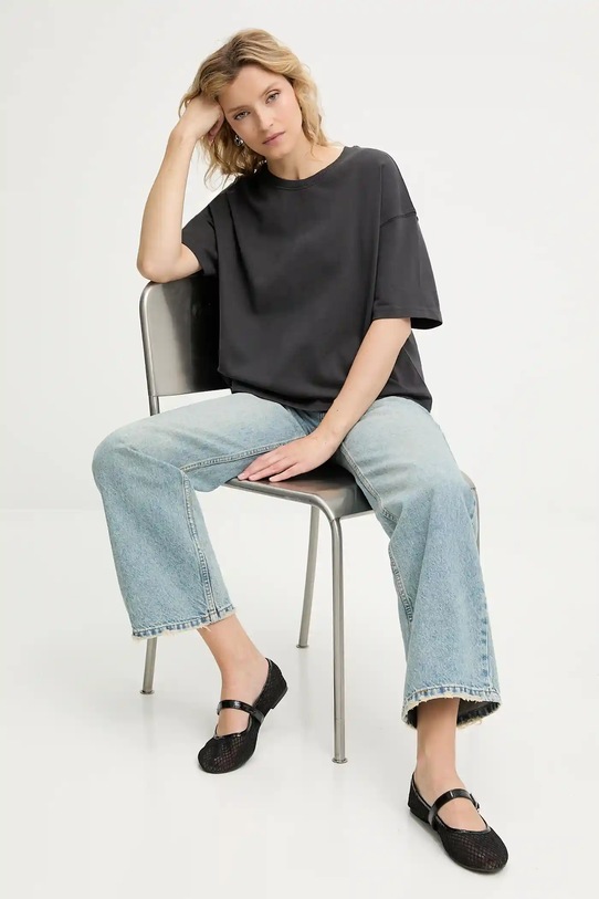 Answear.LAB t-shirt bawełniany 31017.tos szary WA25