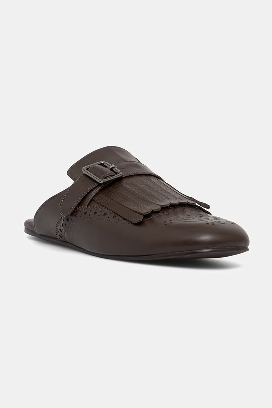 Παπούτσια Answear.LAB σαγιονάρες με καλυμμένα τα δάχτυλά του γυναικείες δερμάτινες 927014.bjk καφέ