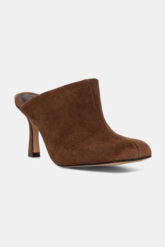 Παπούτσια Answear.LAB σαγιονάρες με καλυμμένα τα δάχτυλά του Γυναικεία σουέτ 761019.bjk καφέ