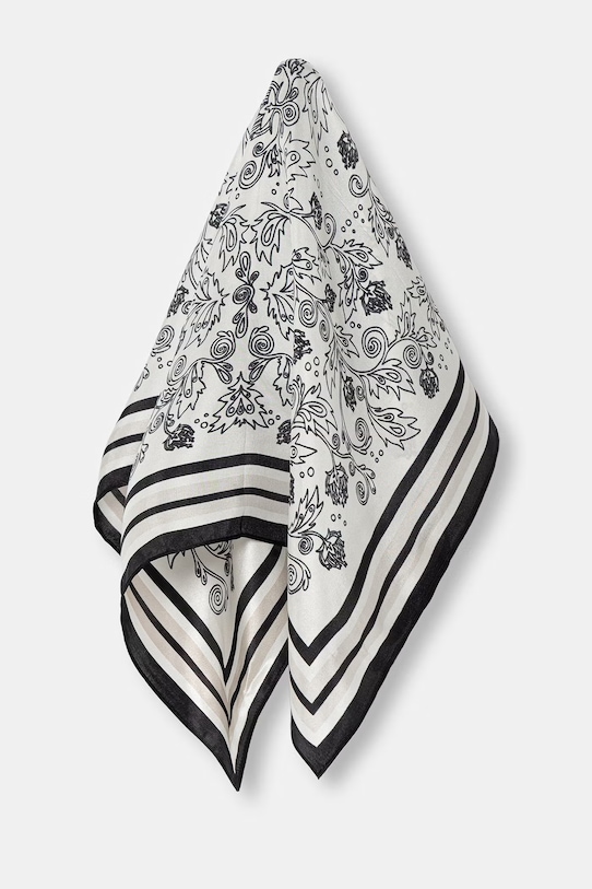 Answear.LAB τετράγωνο μαντήλι γυναικείο μεταξωτό μαύρο lab.wz.cjk