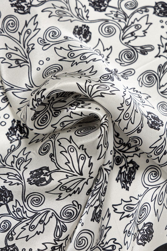 Αξεσουάρ Answear.LAB τετράγωνο μαντήλι γυναικείο μεταξωτό lab.wz.cjk μαύρο