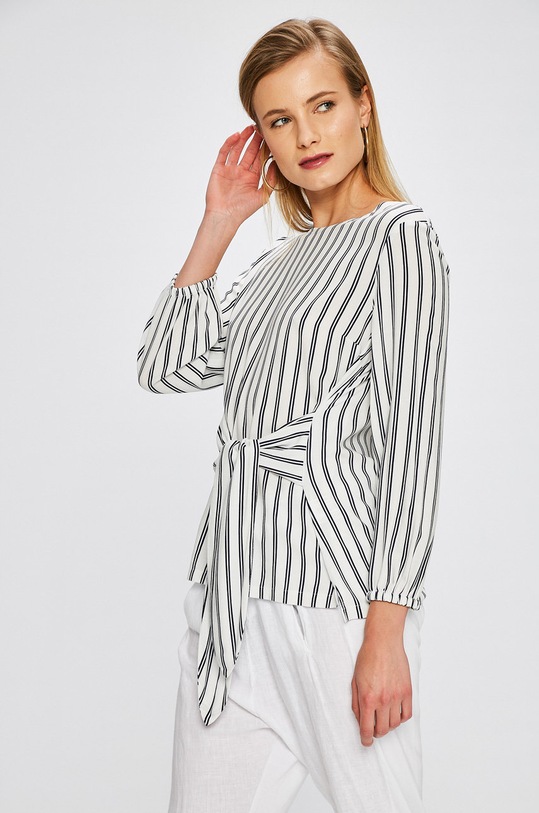 Answear.LAB - Blúzka Stripes Vibes casual biela WS18.BDD022
