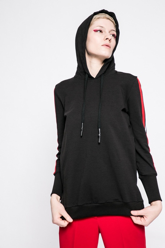 Answear.LAB - Mikina Sporty Fusion nášivka čierna WS18.BLD001