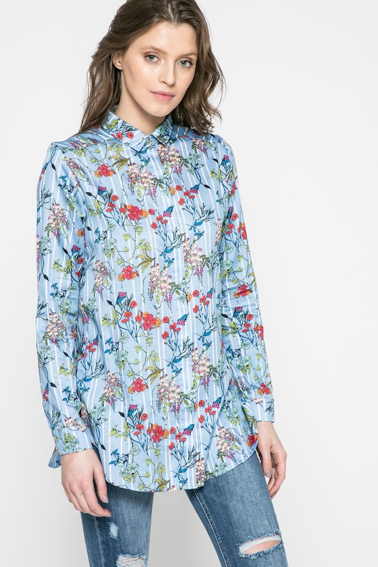 Košeľa Answear.LAB Wild Nature dlhý modrá WS18.KDD012