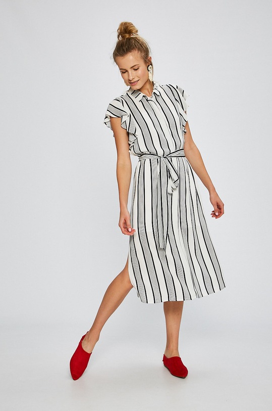 Answear.LAB - Šaty Stripes Vibes midi biela WS18.SUD557