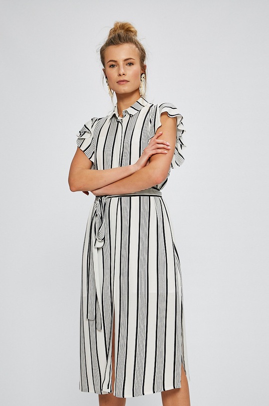 Answear.LAB - Šaty Stripes Vibes biela WS18.SUD557