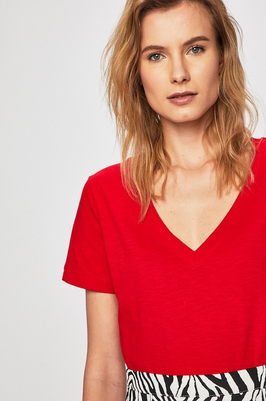 Answear Lab - Top bawełna czerwony WS19.TSD031