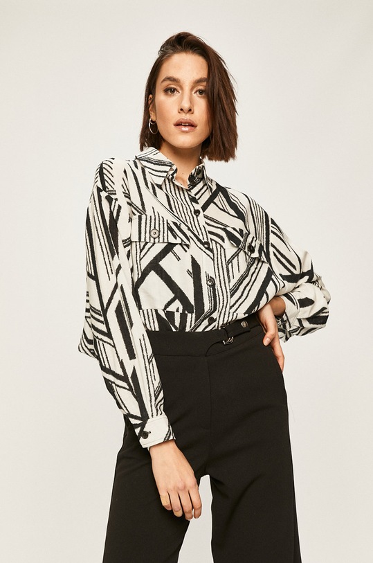 Answear.LAB - Košile s příměsí lnu bílá WS20.KDD002