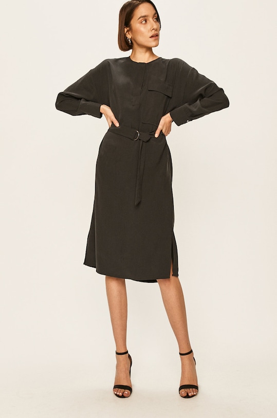 Answear.LAB - Šaty látka čierna WS20.SUD002