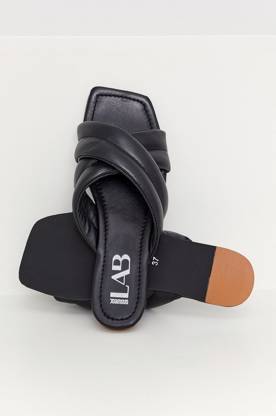 Obuwie Answear Lab klapki skórzane HREXP2. czarny