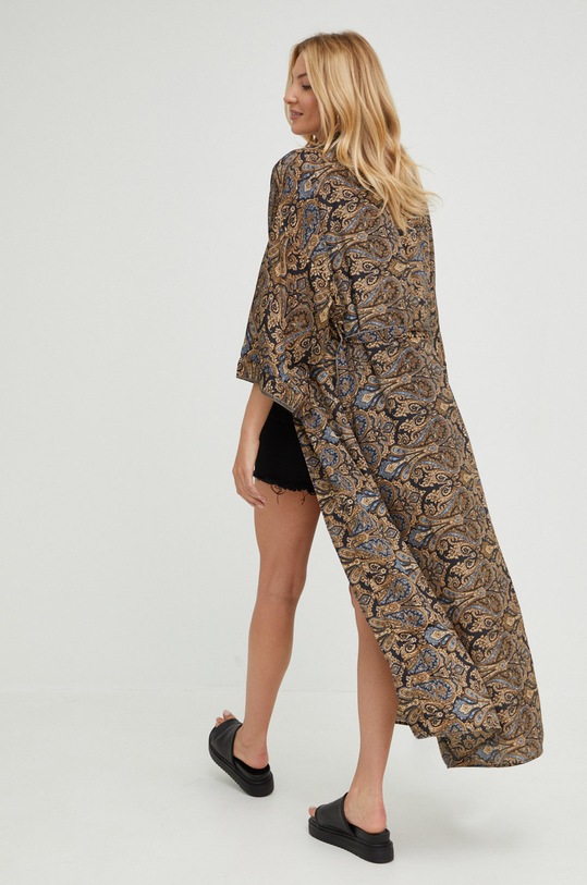 Odzież Answear Lab kimono jedwabne D6.K granatowy