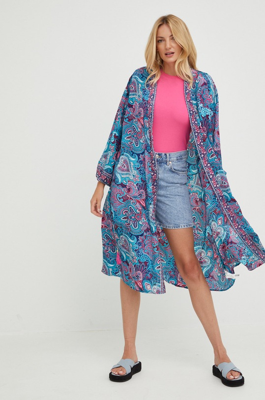 Answear.LAB selyem kimonó D8.K sötétkék WA22