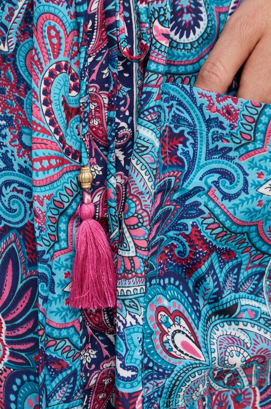 Svileni kimono Answear Lab D8.K mornarsko plava
