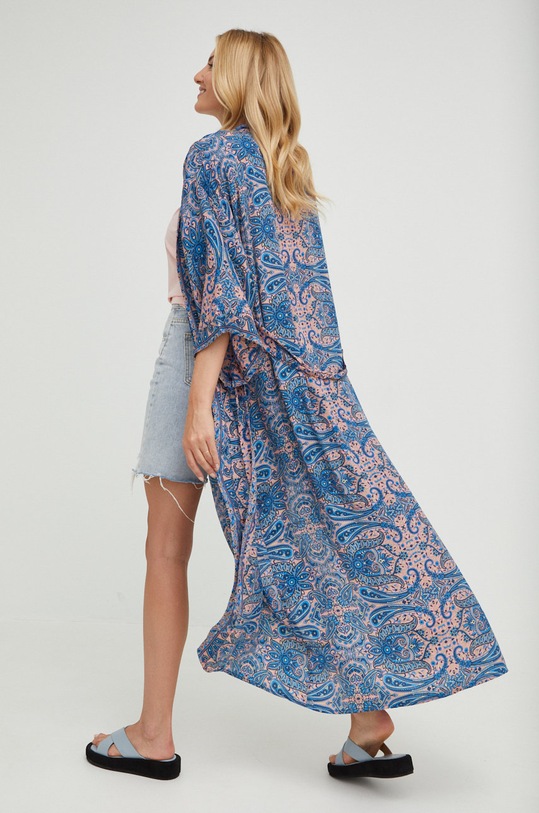 Hedvábné kimono Answear.LAB látka tyrkysová D10.K