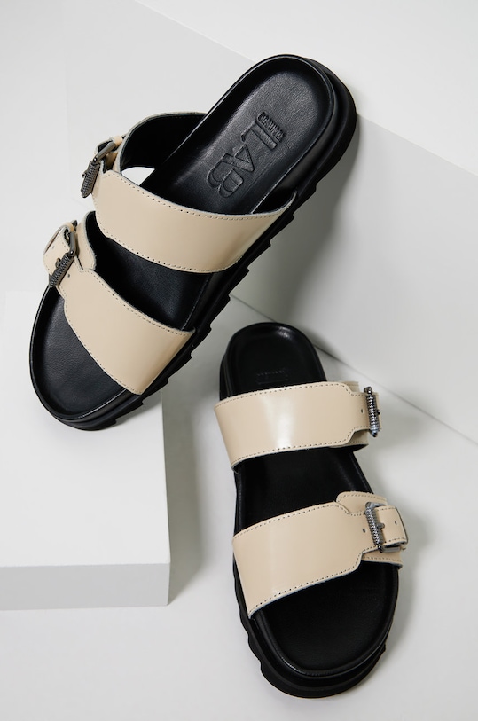 Answear Lab slapi de piele piele bej 73166.3.AJ