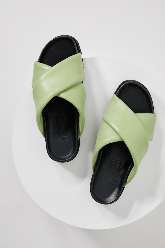 Answear.LAB bőr papucs platform türkiz 74061.2.AJ