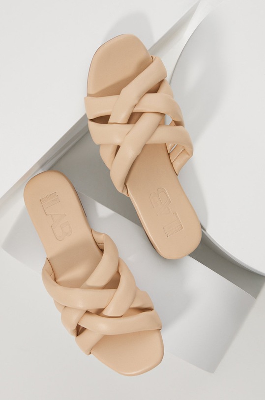 Answear Lab slapi de piele SV.1387.09.1.AJ bej WS22