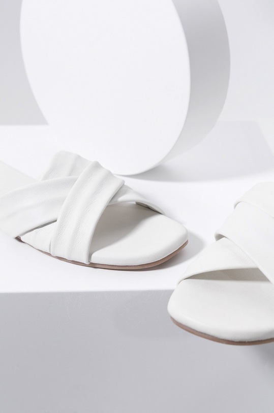 Answear Lab slapi de piele SV1387.10.AJ alb WS22