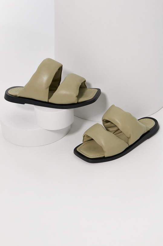 Answear.LAB infradito in pelle pelle fiore turchese 701422.2.AJ
