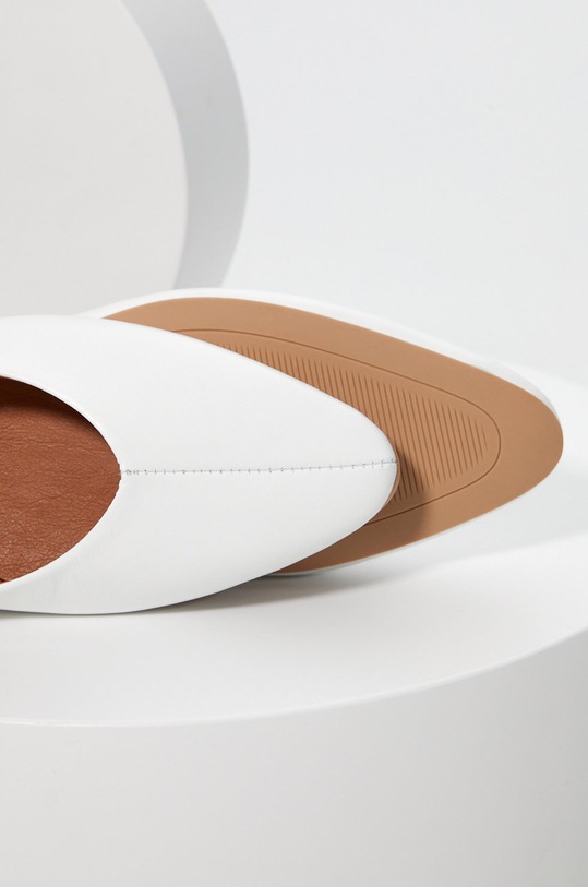 Answear.LAB bőr balerina cipő 628.231.101.1.DB fehér WS22