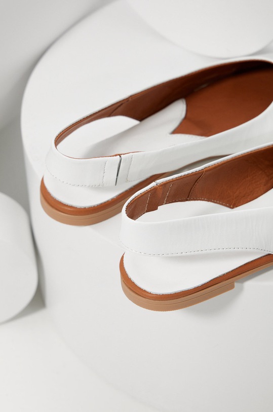 Cipők Answear.LAB bőr balerina cipő 628.231.101.1.DB fehér