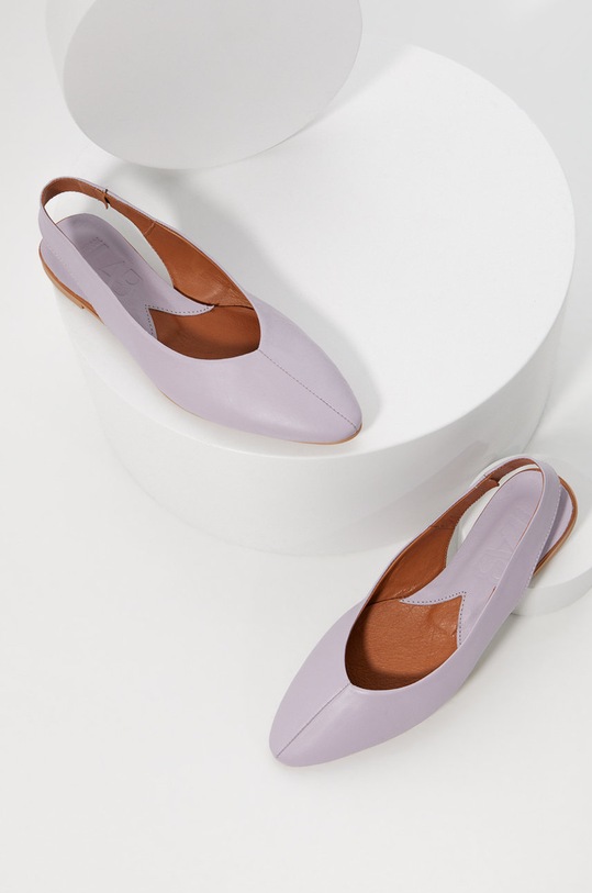 Answear Lab baleriny skórzane odkryta pięta fioletowy 628.231.112.1.DB