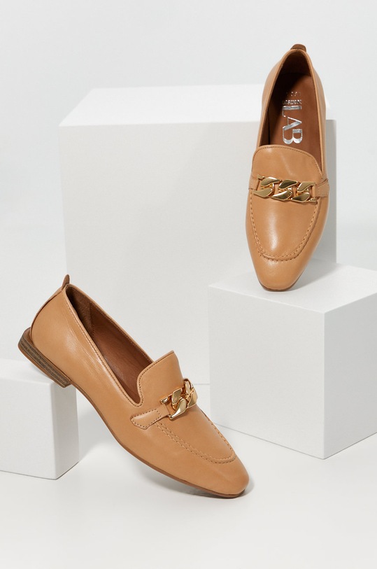 Answear Lab mocasini de piele piele bej 883.1051.326.3.DB