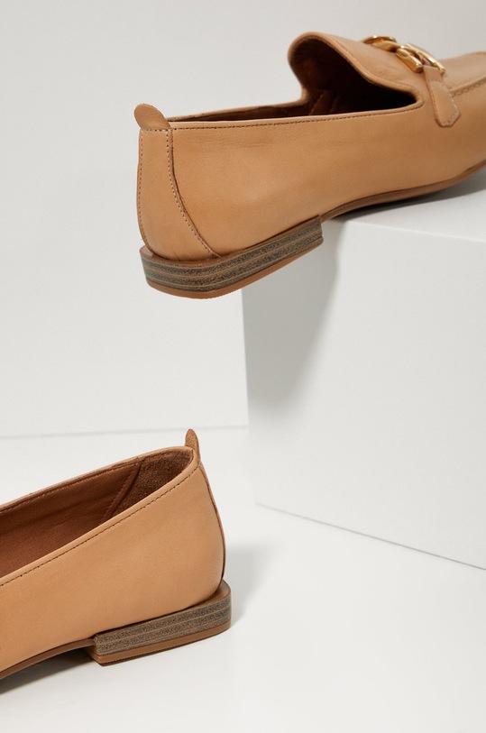 Încălțăminte Answear Lab mocasini de piele 883.1051.326.3.DB bej