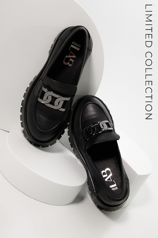 Answear Lab mokasyny skórzane answear.LAB X kolekcja limitowana NO SHAME płaski czarny 643.534.200.1.DB