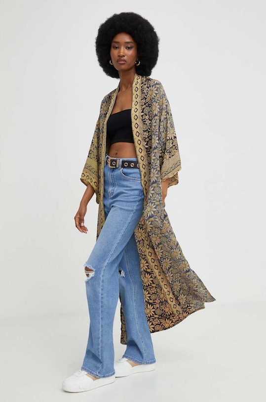 Answear Lab kimono jedwabne D6.WK czarny WS23