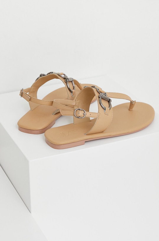 Obuwie Answear Lab sandały skórzane 2022.68.1.DB beżowy