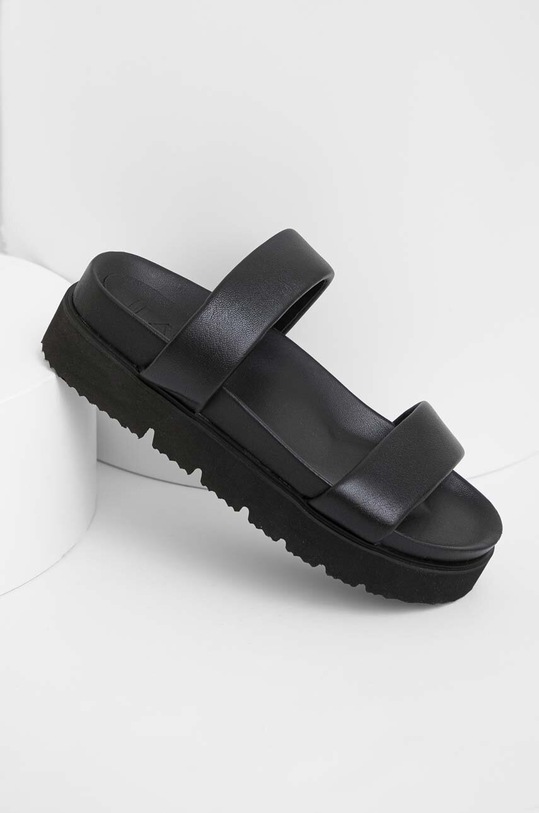 Answear Lab klapki skórzane 5-8 cm czarny WS22.KLD02N.DB