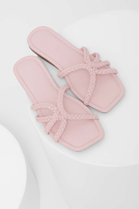 Answear Lab klapki imitacja skóry licowej różowy KS2210.2.DB