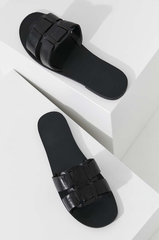 Кожаные шлепанцы Answear.LAB венский чёрный HR.220270.DB