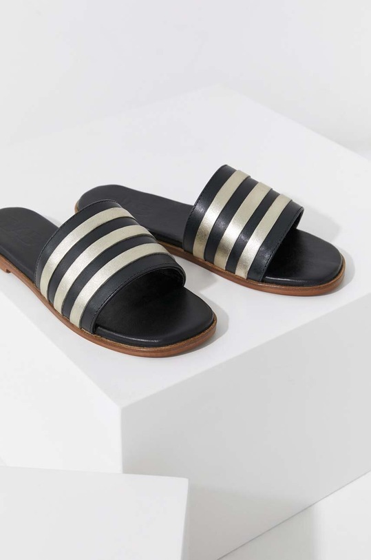 Kožené šľapky Answear.LAB 220282.DB zlatá WS23