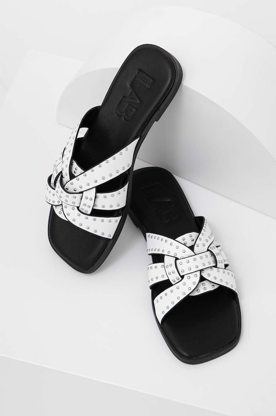 Answear.LAB ciabatte slide finta pelle fiore bianco VTS22015.AT