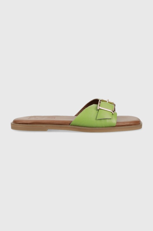 Answear.LAB infradito in pelle pelle fiore verde AL3778.1.AT