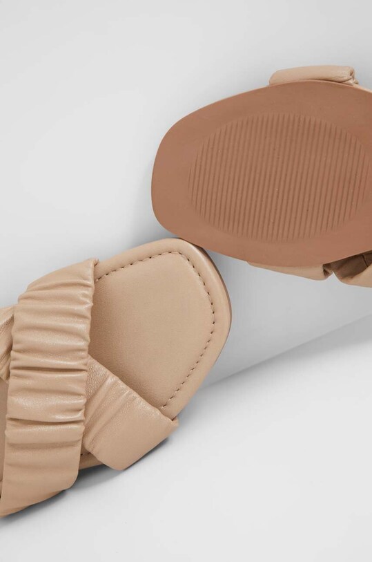 Answear Lab slapi de piele bej FLAT03.2