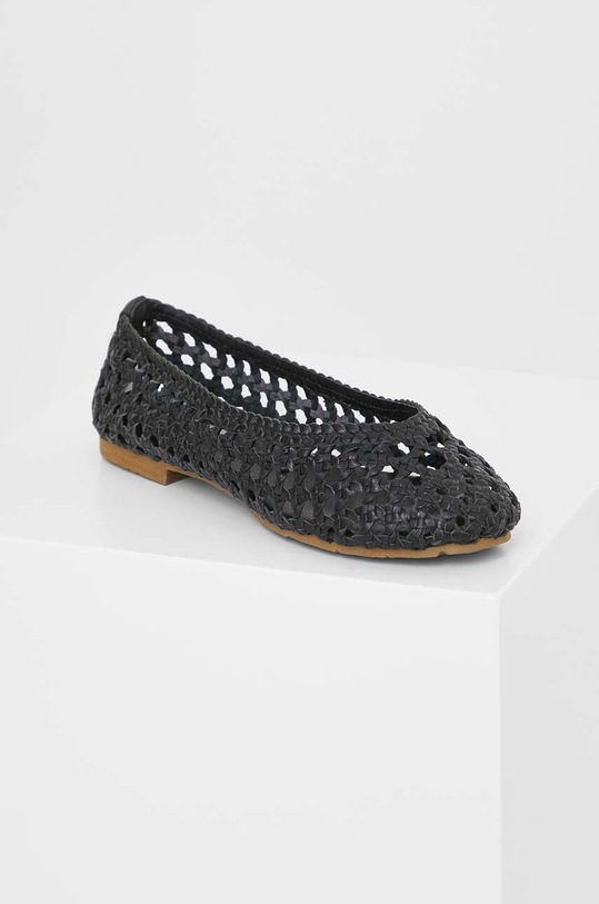 Answear Lab balerini de piele piele acoperită negru 33.DB