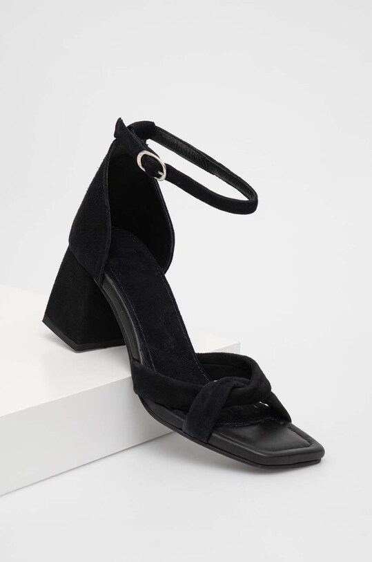 Answear Lab sandale din piele intoarsa HR.220271.DB negru WS23