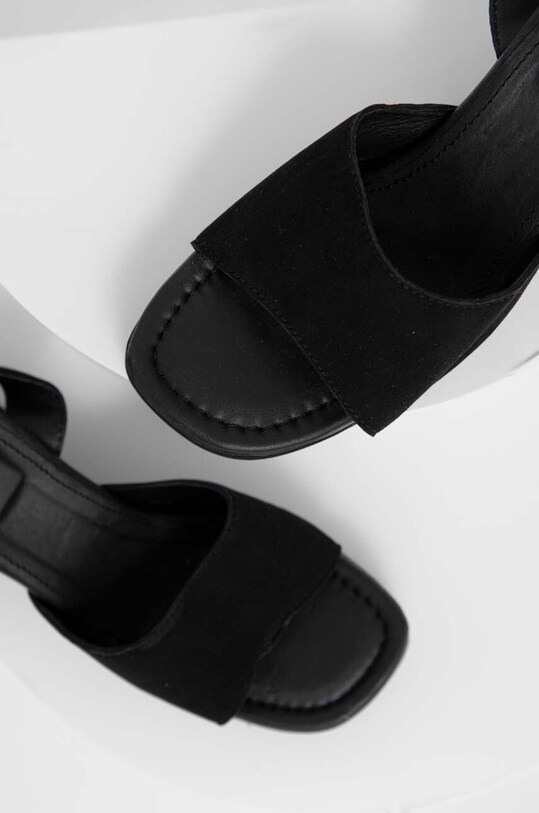 Answear Lab sandale din piele intoarsa negru 220284.DB